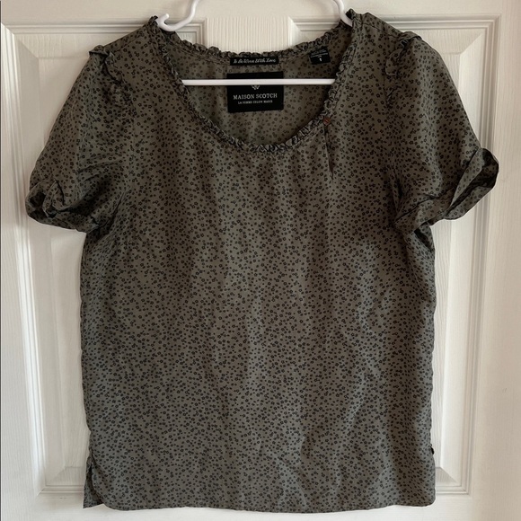 Maison Scotch Tops - Maison Scotch Olive Printed Blouse